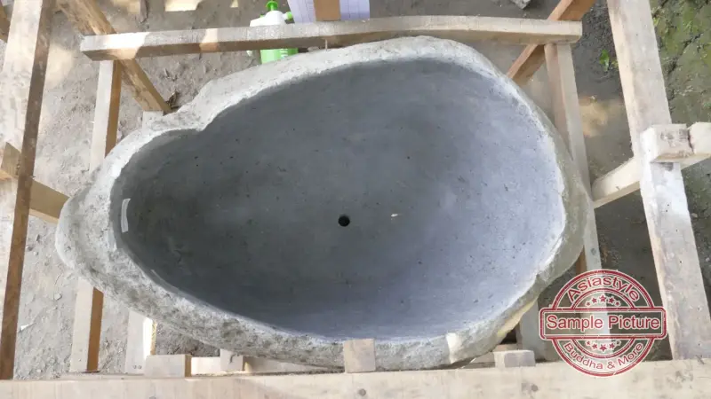 Product image 4 of the product “Basin from Riverstone, Natural surface, polished inside. Dia approx 76-80. Height 56-60 ”